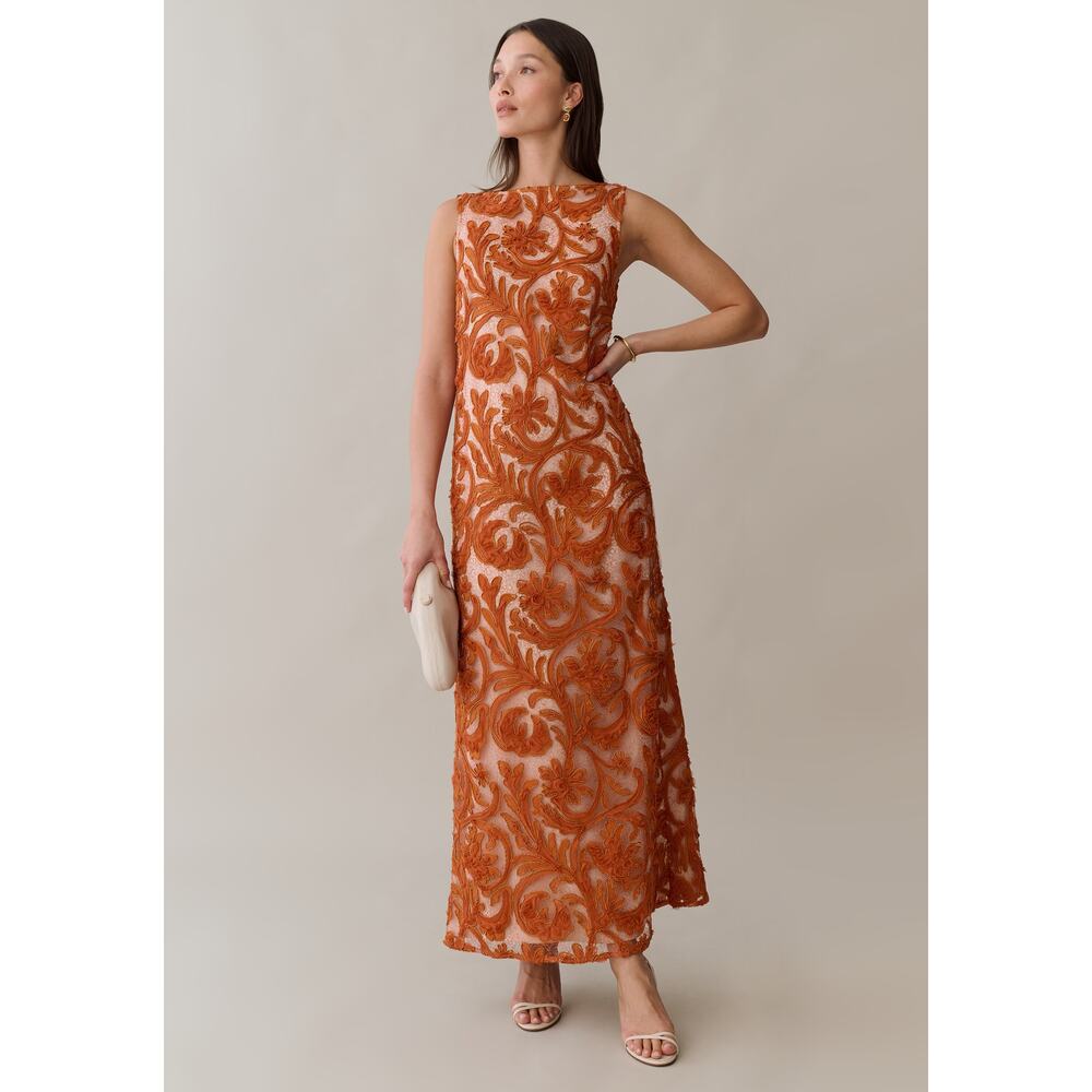 o.p.t - Leanne Dress Embroidered Column Dress - MSRP$397.00
